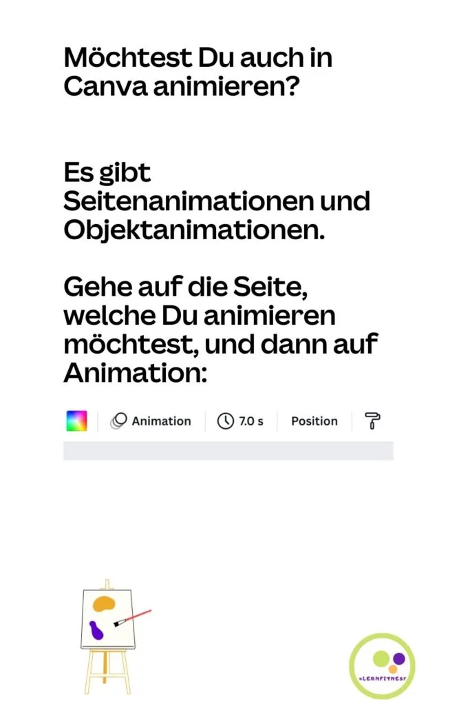Animieren in Canva - Seitenanimationen und Objektanimationen