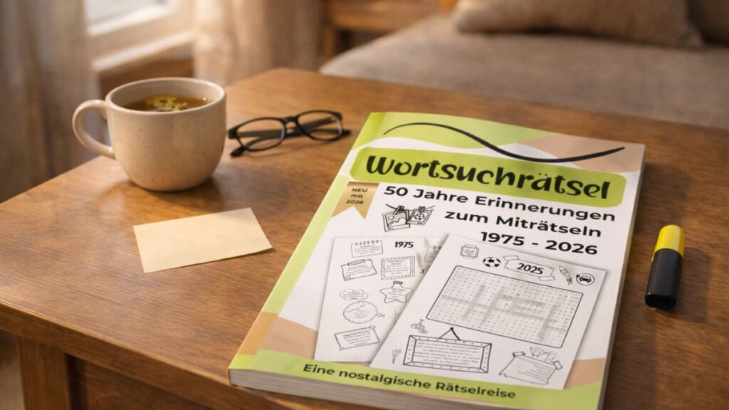 Zeitreise Wortsuchrätsel Buch als ruhiges Gedächtnistraining und Konzentration im Alltag
