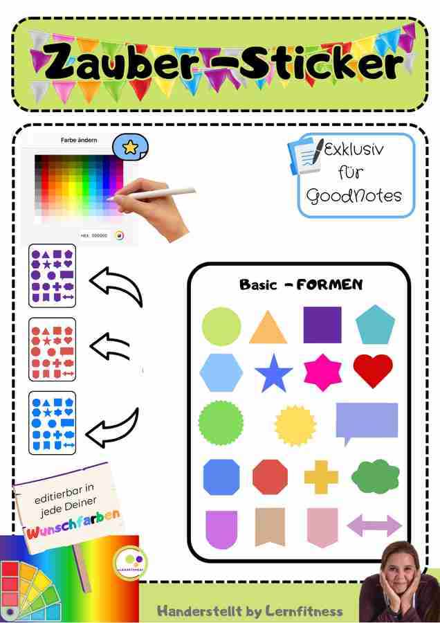 Zaubersticker für GoodNotes - editierbar in jede Wunschfarbe - Magic Stickers