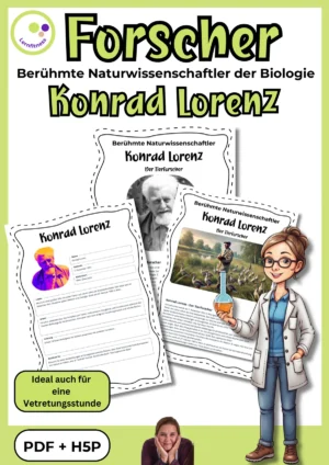 Unterrichtseinheit zu Konrad Lorenz mit Arbeitsbl&auml;ttern, Steckbrief und Quiz zur Ethologie im Biologieunterricht Sekundarstufe I