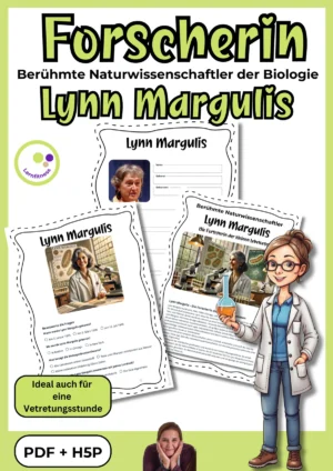 Unterrichtsmaterial zu Lynn Margulis mit Arbeitsblatt, Steckbrief und Quiz zur Endosymbiontentheorie f&uuml;r Biologie Sekundarstufe I