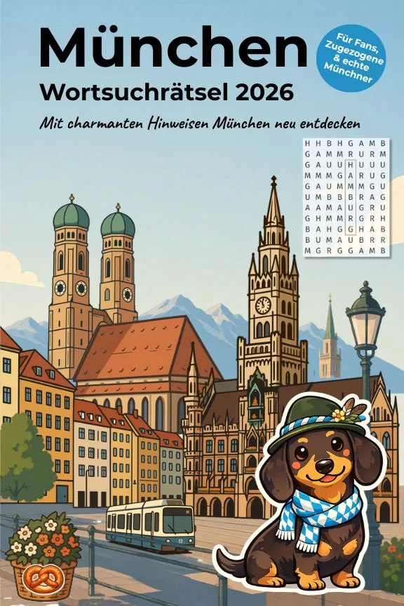 Cover des Buches München Wortsuchrätsel 2026 aus der Stadt-Momente-Reihe.