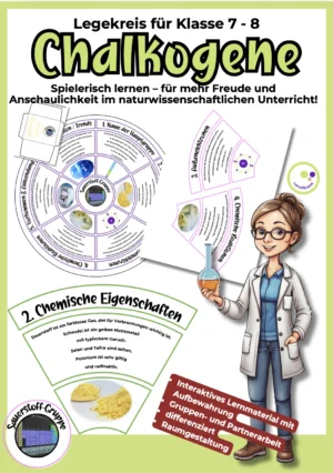 Legekreis Chalkogene für Klasse 7–8 mit Segmenten zur Sauerstoff-Gruppe für den Chemieunterricht.