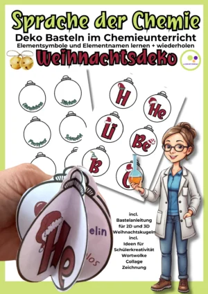 Deckblatt: Chemie-Weihnachtskugeln: 118 Elemente als farbige Bastelvorlagen