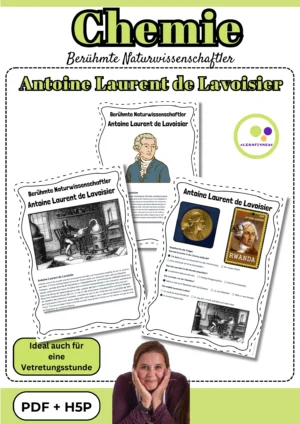 Titelblatt des Forschermaterials über Antoine Laurent de Lavoisier für Chemie