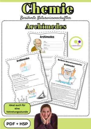 Titelblatt des Forschermaterials über Archimedes für Physik und Mathematik