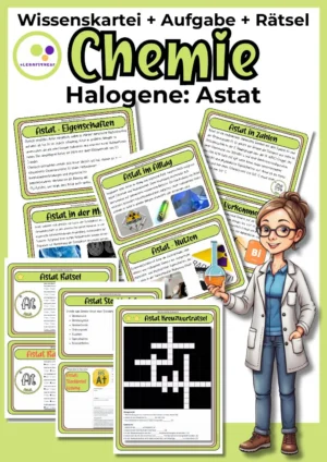 Titelblatt der Astat-Wissenskartei mit 6 Wissenskarten, Steckbrief und Rätseln