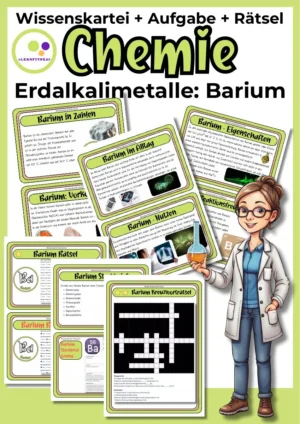Barium Wissenskartei mit Steckbrief-Aufgabe und Rätseln für den Chemieunterricht