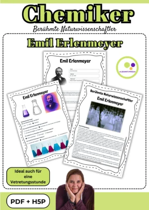 Titelblatt des Forschermaterials über Emil Erlenmeyer für Chemie