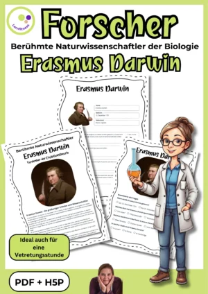 Titelblatt des Forschermaterials über Erasmus Darwin und frühe Evolutionsideen