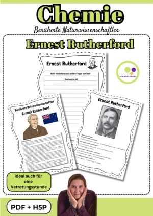 Titelblatt des Forschermaterials über Ernest Rutherford für Chemie und Physik