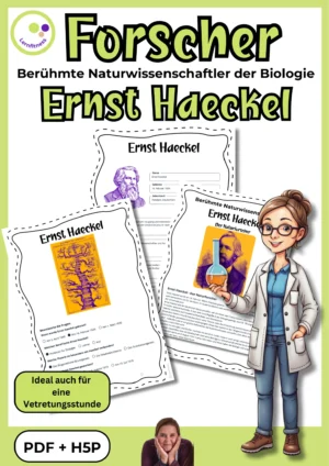 Titelblatt des Forschermaterials über Ernst Haeckel, Evolution und Ökologie