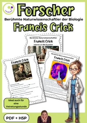 Titelblatt des Forschermaterials zu Francis Crick für die Sekundarstufe I