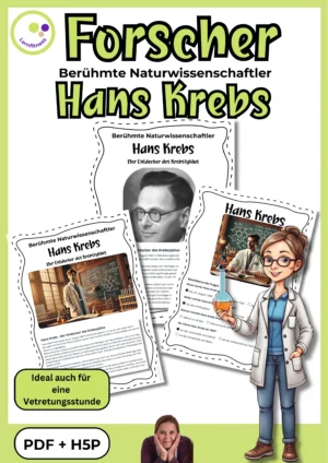 Titelblatt des Forschermaterials zu Hans Krebs für die Sekundarstufe I