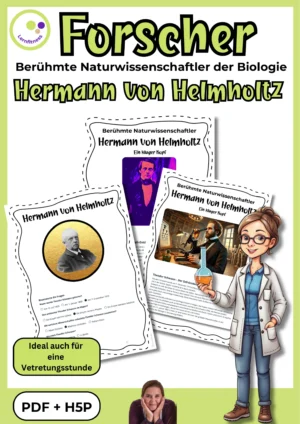 Titelblatt des Forschermaterials zu Hermann von Helmholtz für die Sekundarstufe I