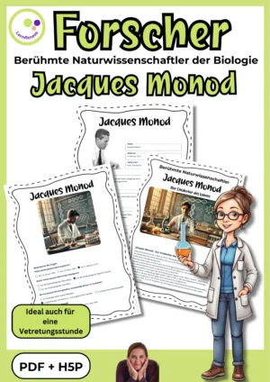 Titelblatt des Forschermaterials zu Jacques Monod für die Sekundarstufe I