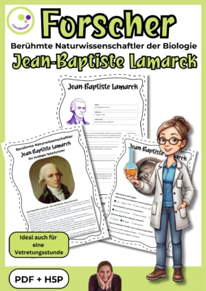 Titelblatt des Forschermaterials über Jean-Baptiste Lamarck und frühe Evolutionsideen