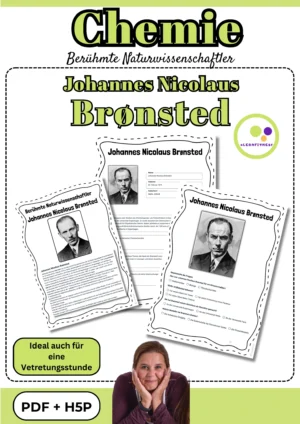 Titelblatt des Forschermaterials über Johannes Nicolaus Brønsted für Chemie