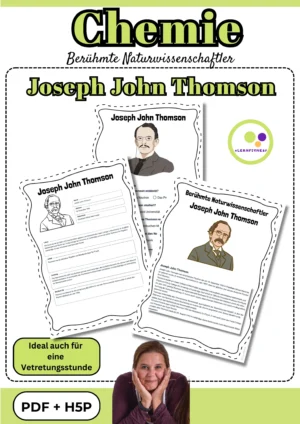 Titelblatt des Forschermaterials zu Joseph John Thomson für die Sekundarstufe I