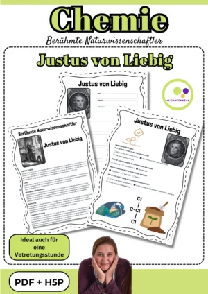 Titelblatt des Forschermaterials zu Justus von Liebig für die Sekundarstufe I
