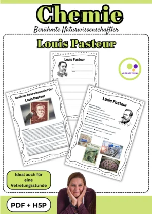 Titelblatt des Forschermaterials Louis Pasteur für Biologie und Chemie