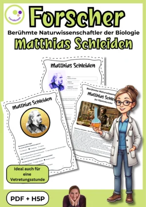 Titelblatt des Forschermaterials über Matthias Schleiden, Pflanzenzellen und Zelltheorie