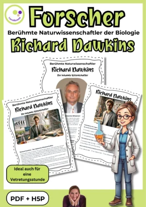 Titelblatt des Forschermaterials zu Richard Dawkins für die Sekundarstufe I