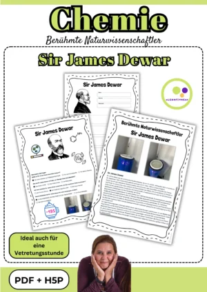 Titelblatt des Forschermaterials über Sir James Dewar für Chemie und Physik
