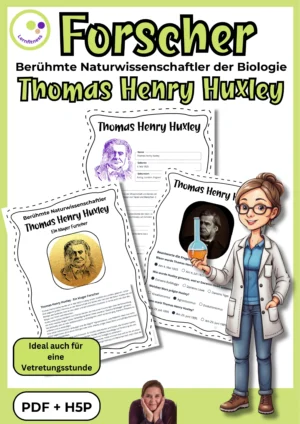 Titelblatt des Forschermaterials über Thomas Henry Huxley und die Evolutionslehre